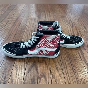 Vans High-Top Sneakers Black and Red - Womens 9